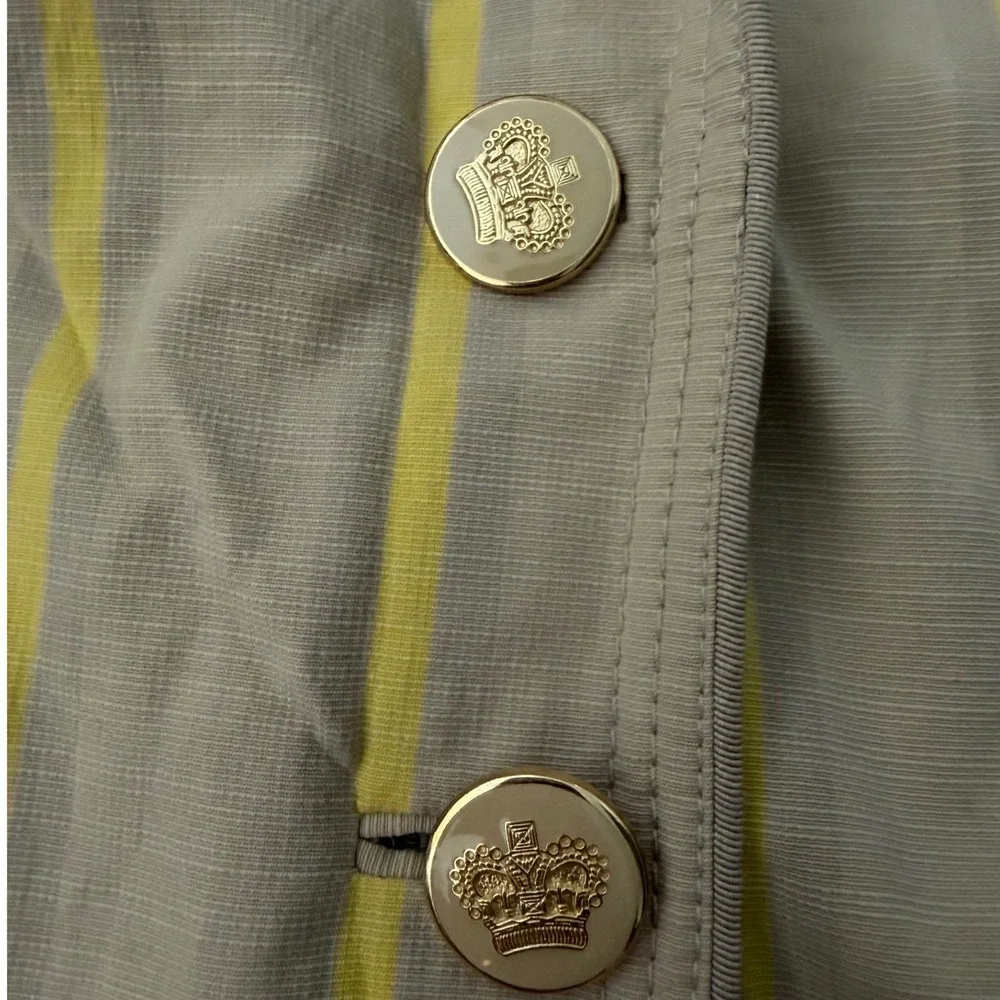 Juicy Couture Blazer Women 6 Tan Yellow Striped Y2K Light Academia Old Money